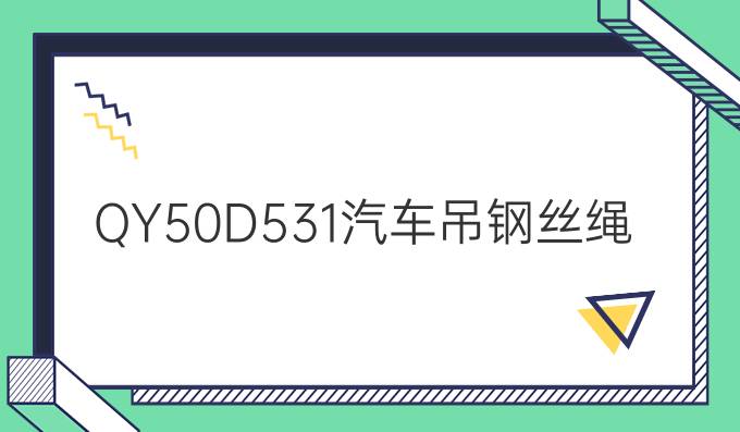 QY50D531汽车吊钢丝绳选用