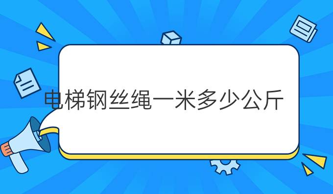 电梯钢丝绳一米多少公斤