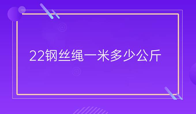 22钢丝绳一米多少公斤