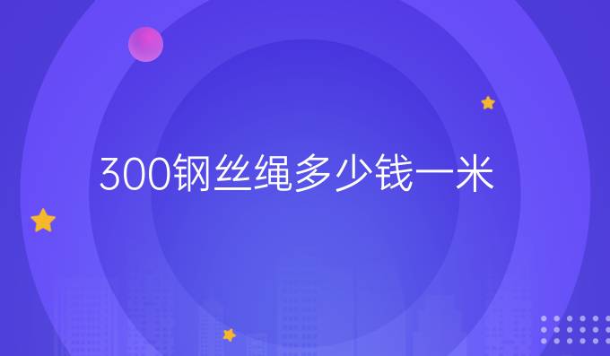 300钢丝绳多少钱一米
