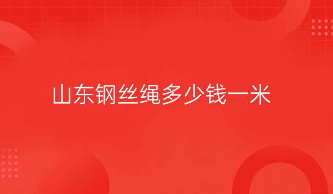 山东钢丝绳多少钱一米