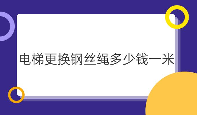 电梯更换钢丝绳多少钱一米