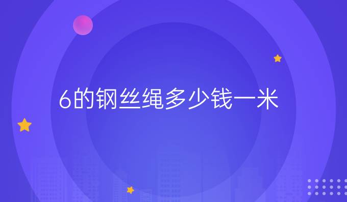 6的钢丝绳多少钱一米