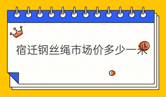 宿迁钢丝绳市场价多少一米