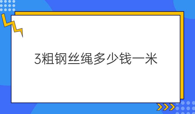 3粗钢丝绳多少钱一米