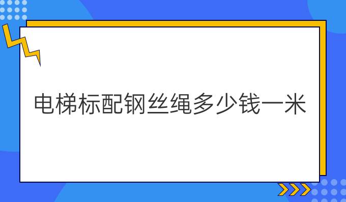 电梯标配钢丝绳多少钱一米