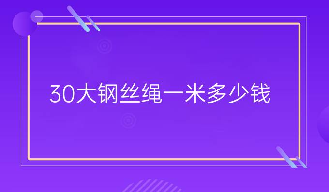 30大钢丝绳一米多少钱