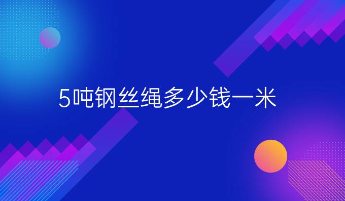 5吨钢丝绳多少钱一米