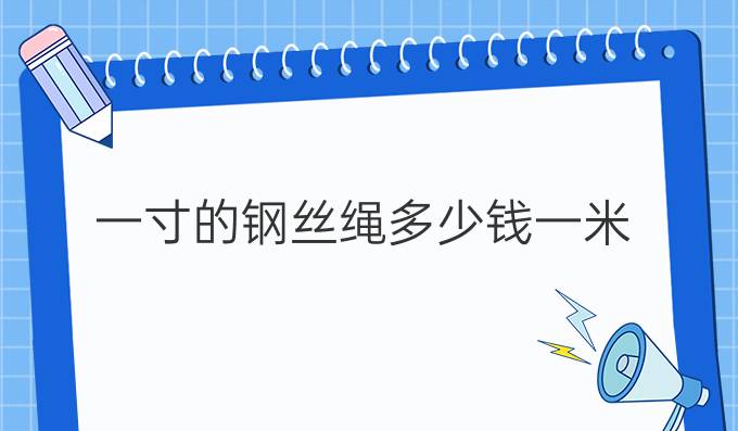 一寸的钢丝绳多少钱一米