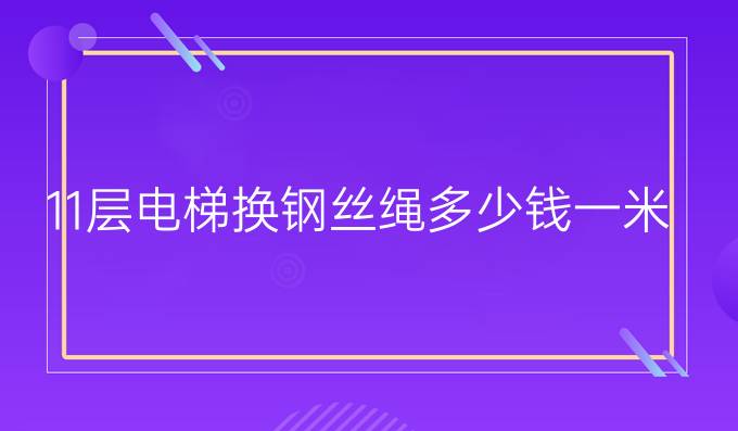 11层电梯换钢丝绳多少钱一米