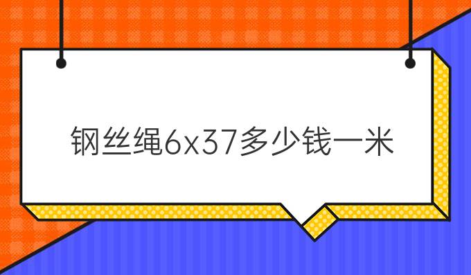 钢丝绳6x37多少钱一米