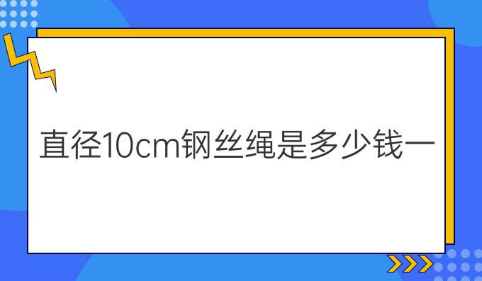 直径10cm钢丝绳是多少钱一米