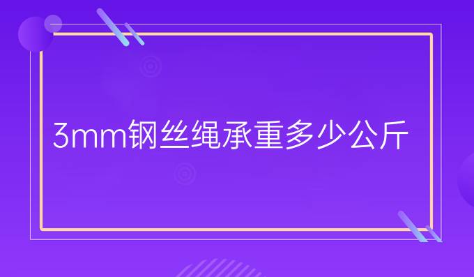 3mm钢丝绳承重多少公斤
