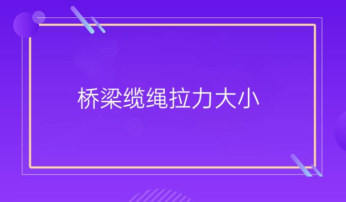 桥梁缆绳拉力大小