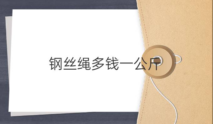 钢丝绳多钱一公斤