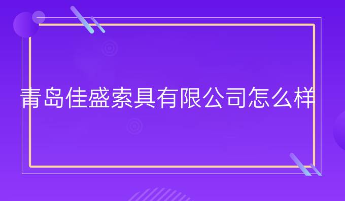青岛佳盛索具有限公司怎么样