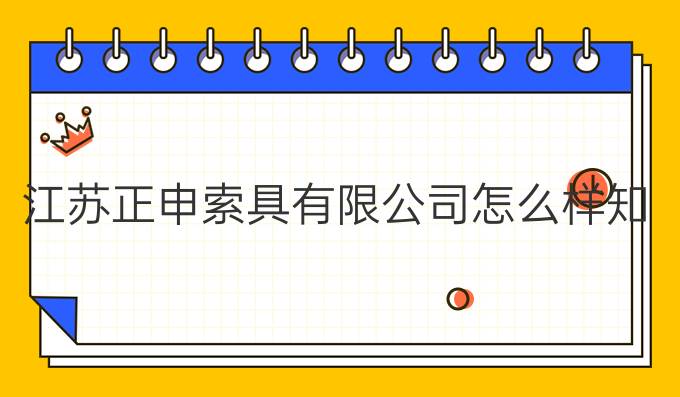 江苏正申索具有限公司怎么样知乎