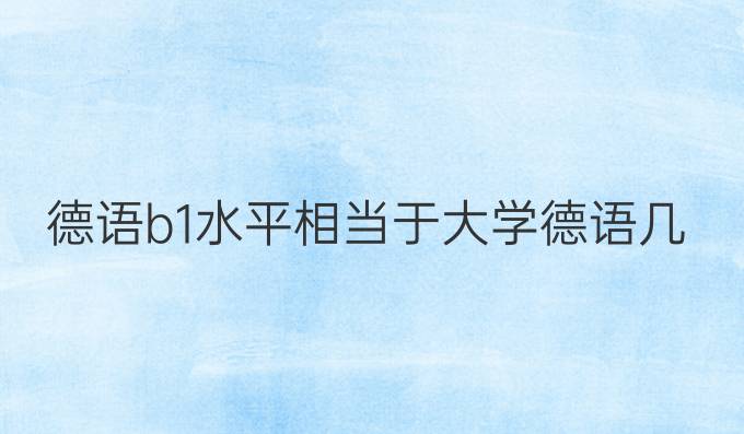 德语b1水平相当于大学德语几级
