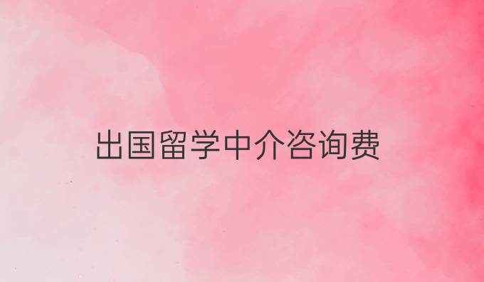 出国留学中介咨询费