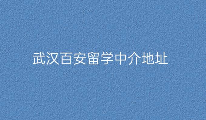 武汉百安留学中介地址