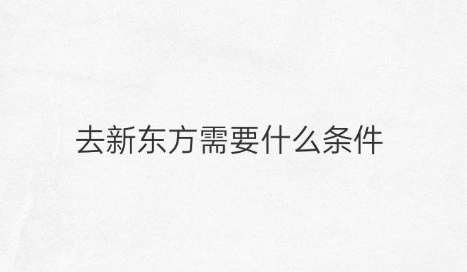 去新东方需要什么条件