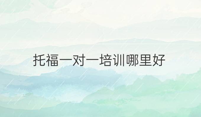 托福一对一培训哪里好