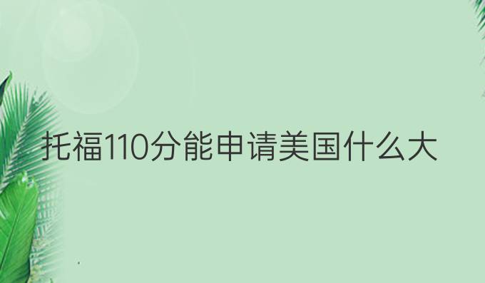 托福110分能申请美国什么大学