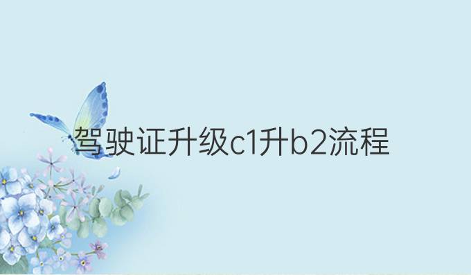 驾驶证升级c1升b2流程