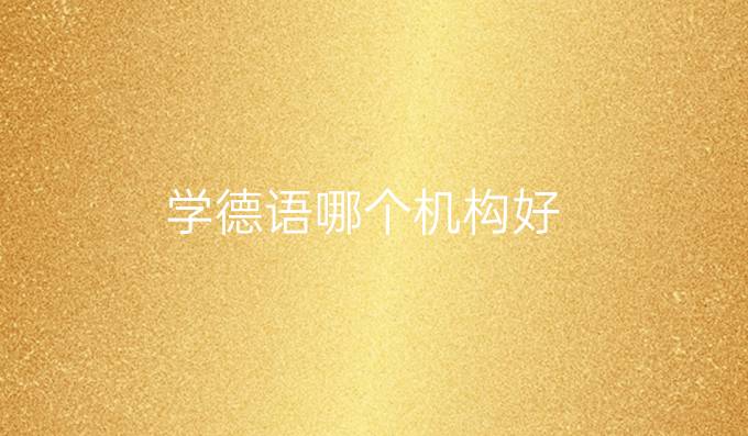 学德语哪个机构好