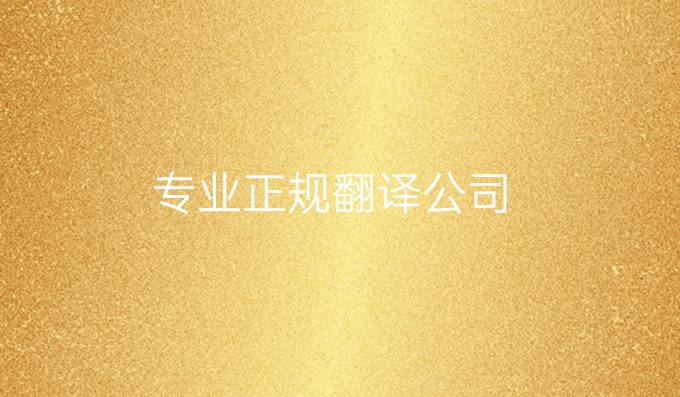 专业正规翻译公司