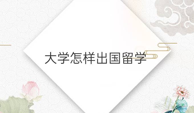 大学怎样出国留学