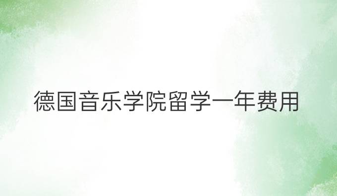 德国音乐学院留学一年费用