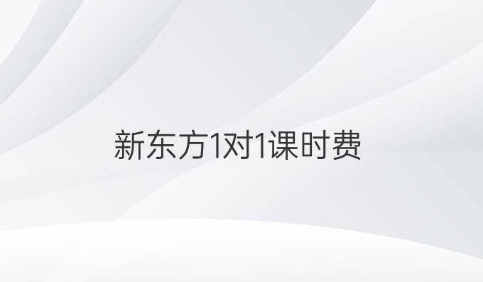 新东方1对1课时费