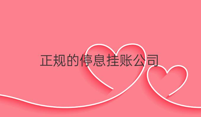 正规的停息挂账公司