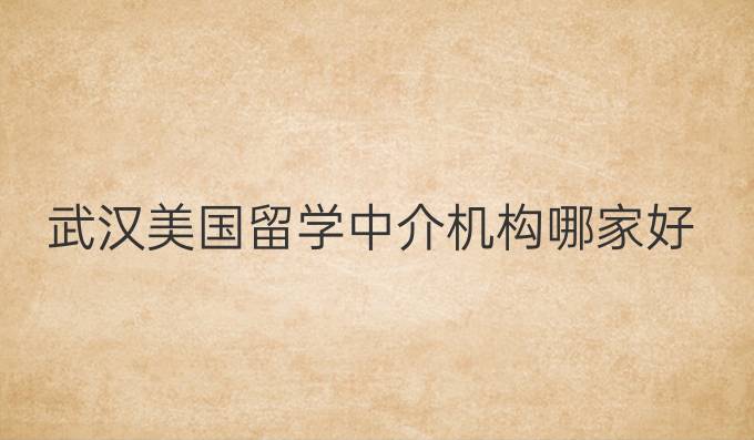 武汉美国留学中介机构哪家好