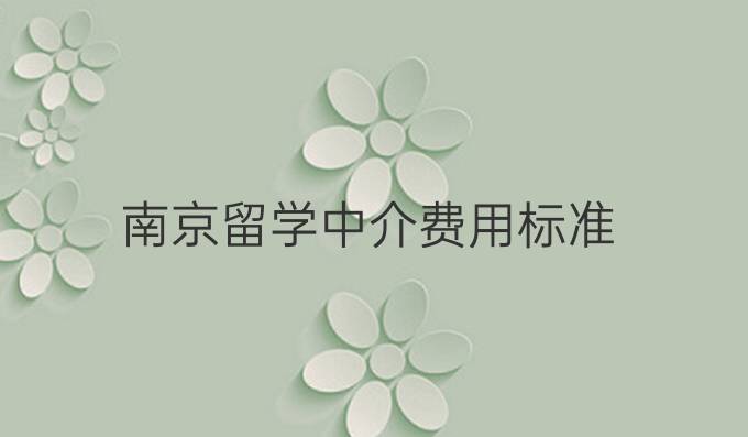 南京留学中介费用标准