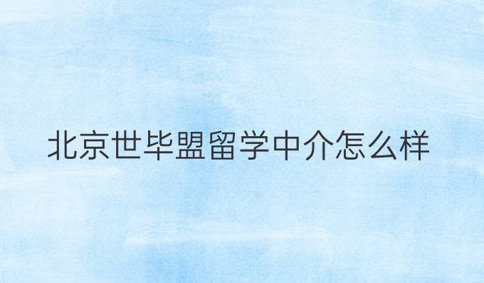 北京世毕盟留学中介怎么样